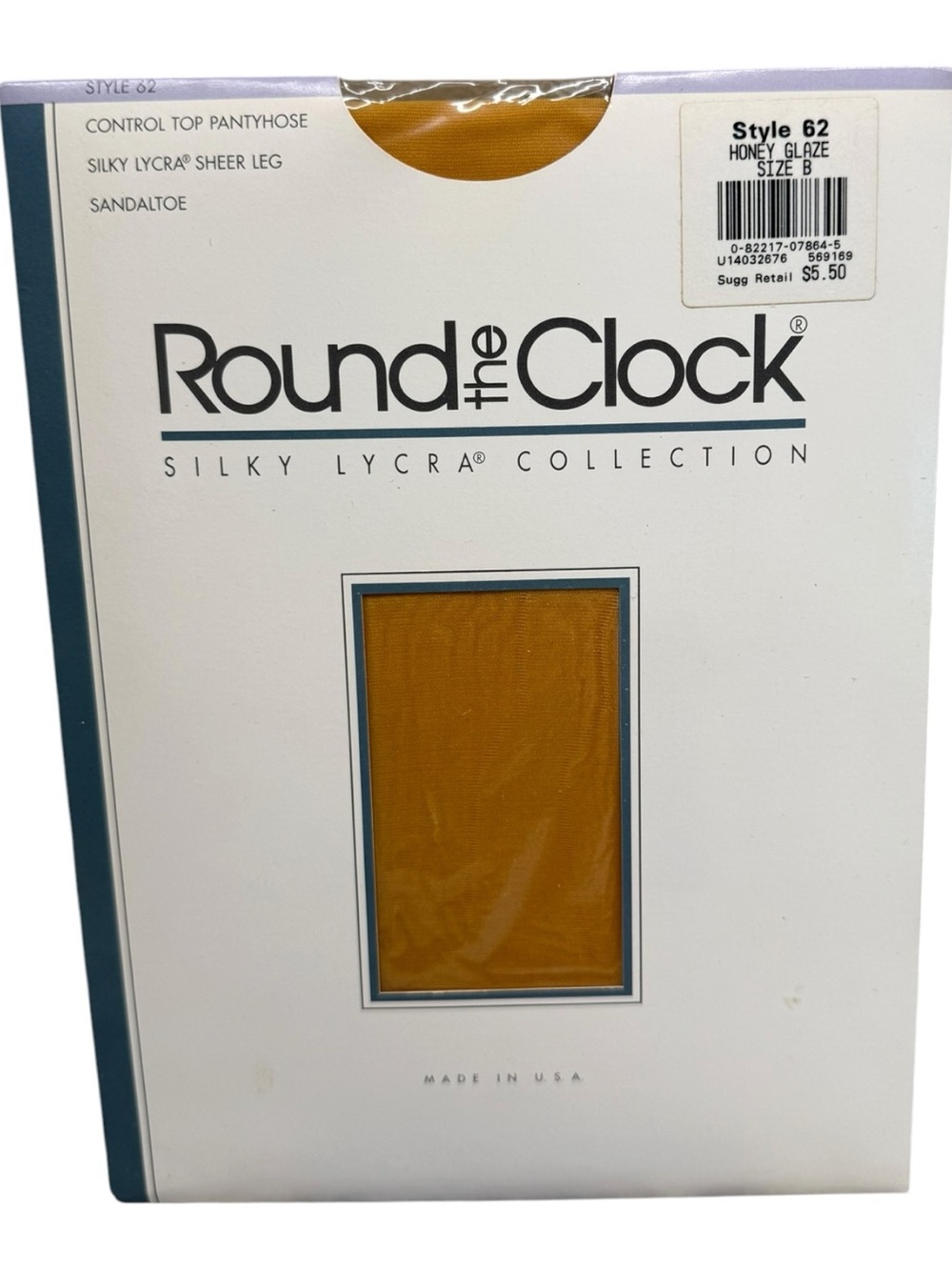 Round the clock control top pantyhose silky Lycra Style 62 Size B Honey Glaze
